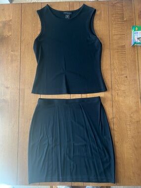 Express Women's Black Stretch Pencil Skirt and Sleeveless Top Set